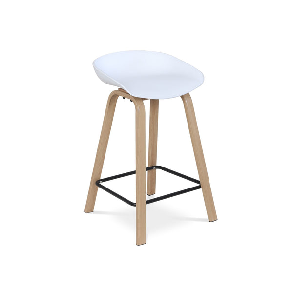 Kai Bar Stool Metal Barstool 65cm - White