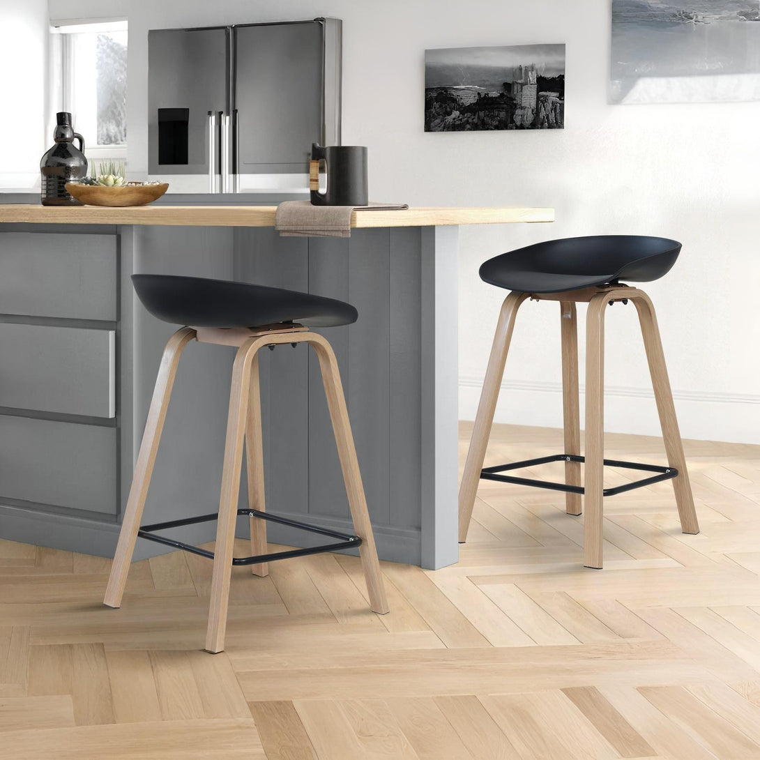 Kai Bar Stool Metal Barstool 65cm - Black