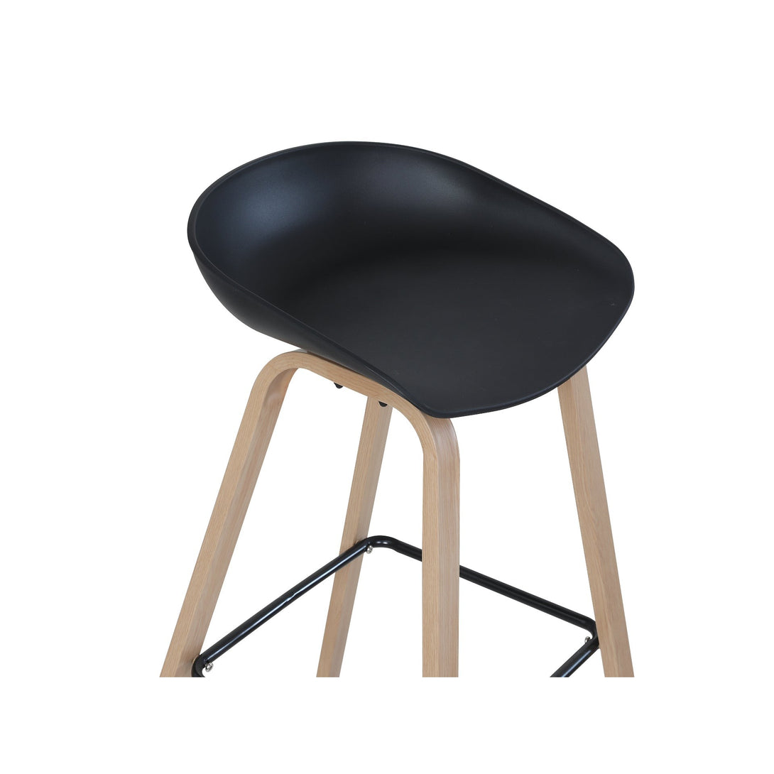 Kai Bar Stool Metal Barstool 65cm - Black
