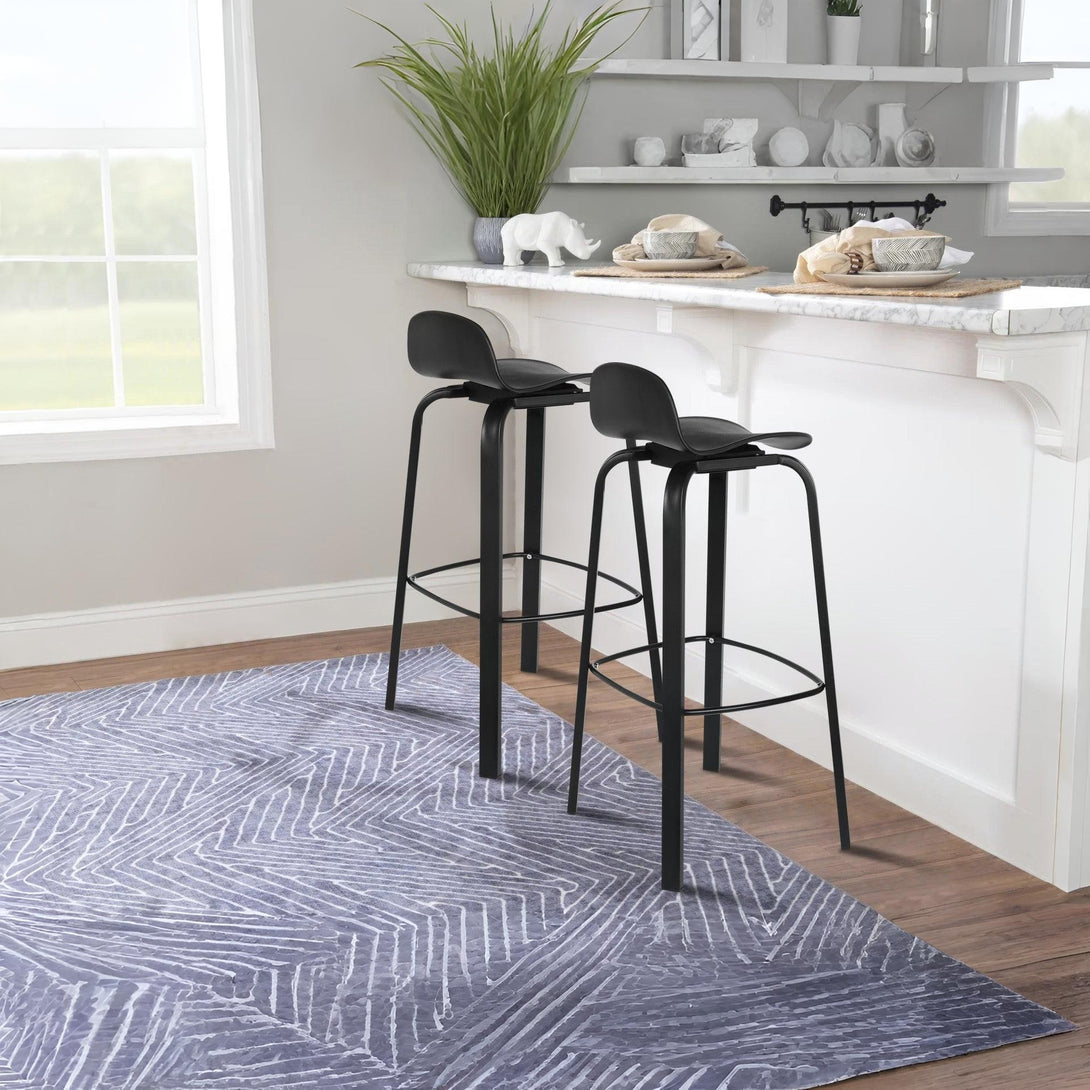Mia Bar Stool Metal Barstool - Set of 2 - Black