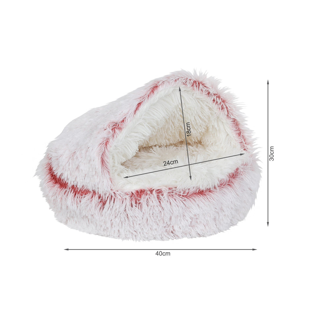 Soft Plush Cat Cave Bed - Pink