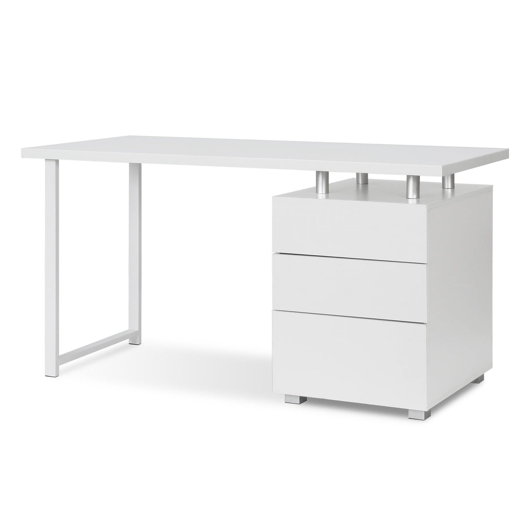 Karter Computer Desk with Drawers - White
