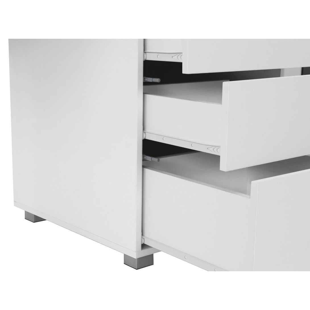 Karter Computer Desk with Drawers - White
