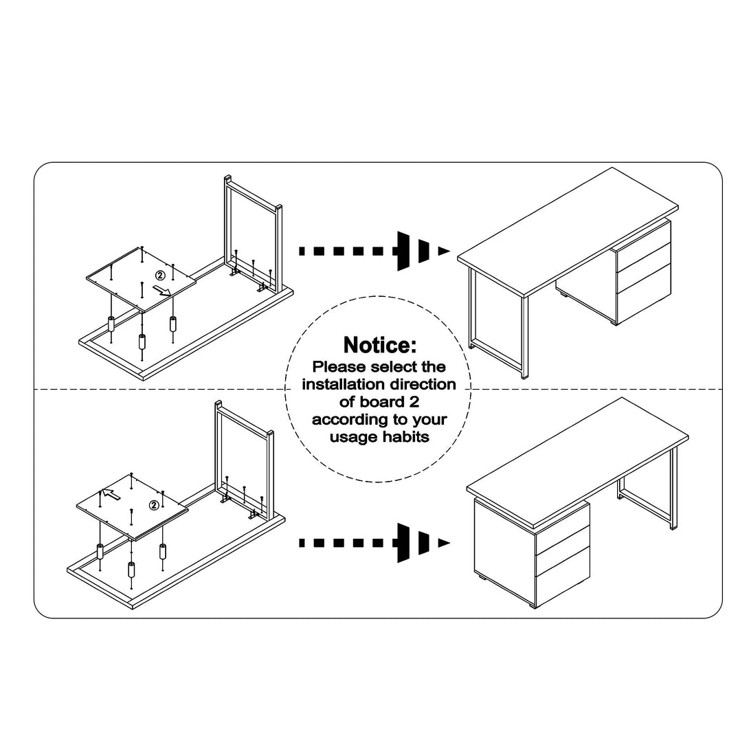 Karter Computer Desk with Drawers - Black