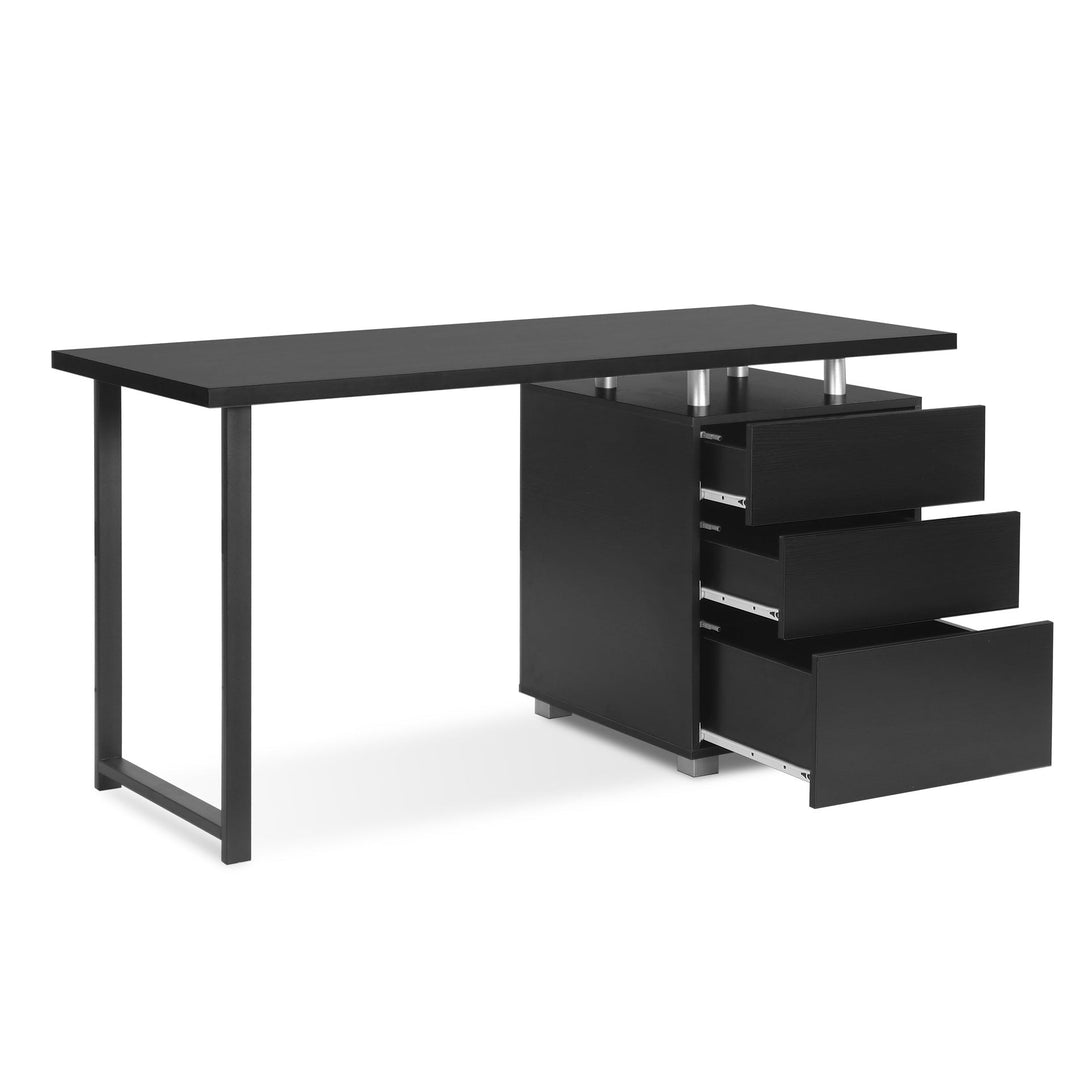 Karter Computer Desk with Drawers - Black