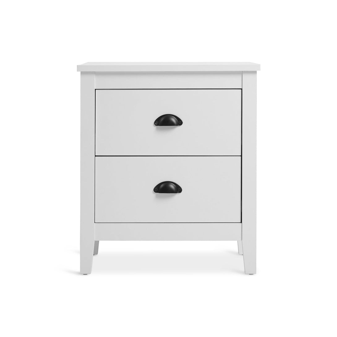 Congo Bedside Table with 2 Drawers - White