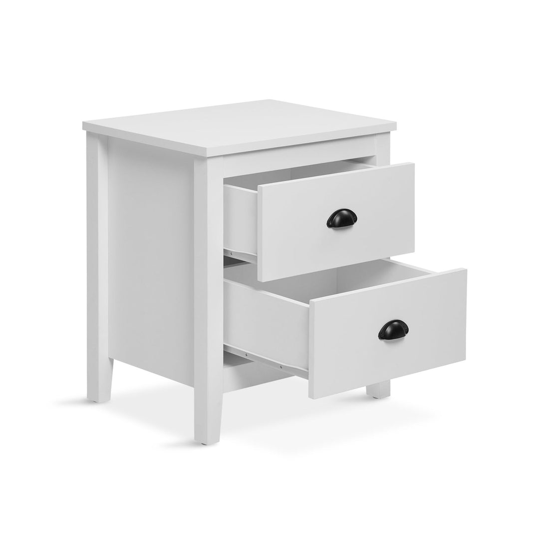Congo Bedside Table with 2 Drawers - White