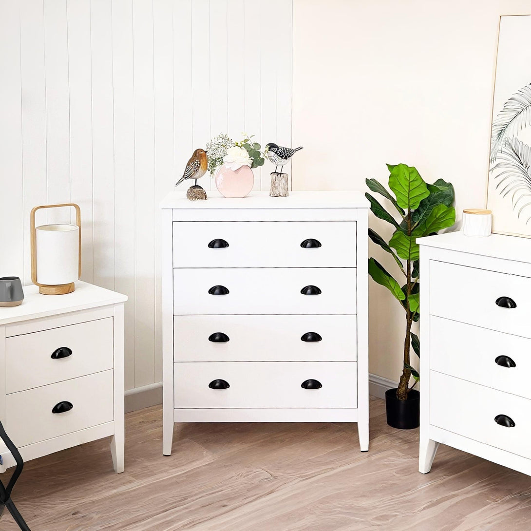 Congo 4 Drawers Tallboy - White