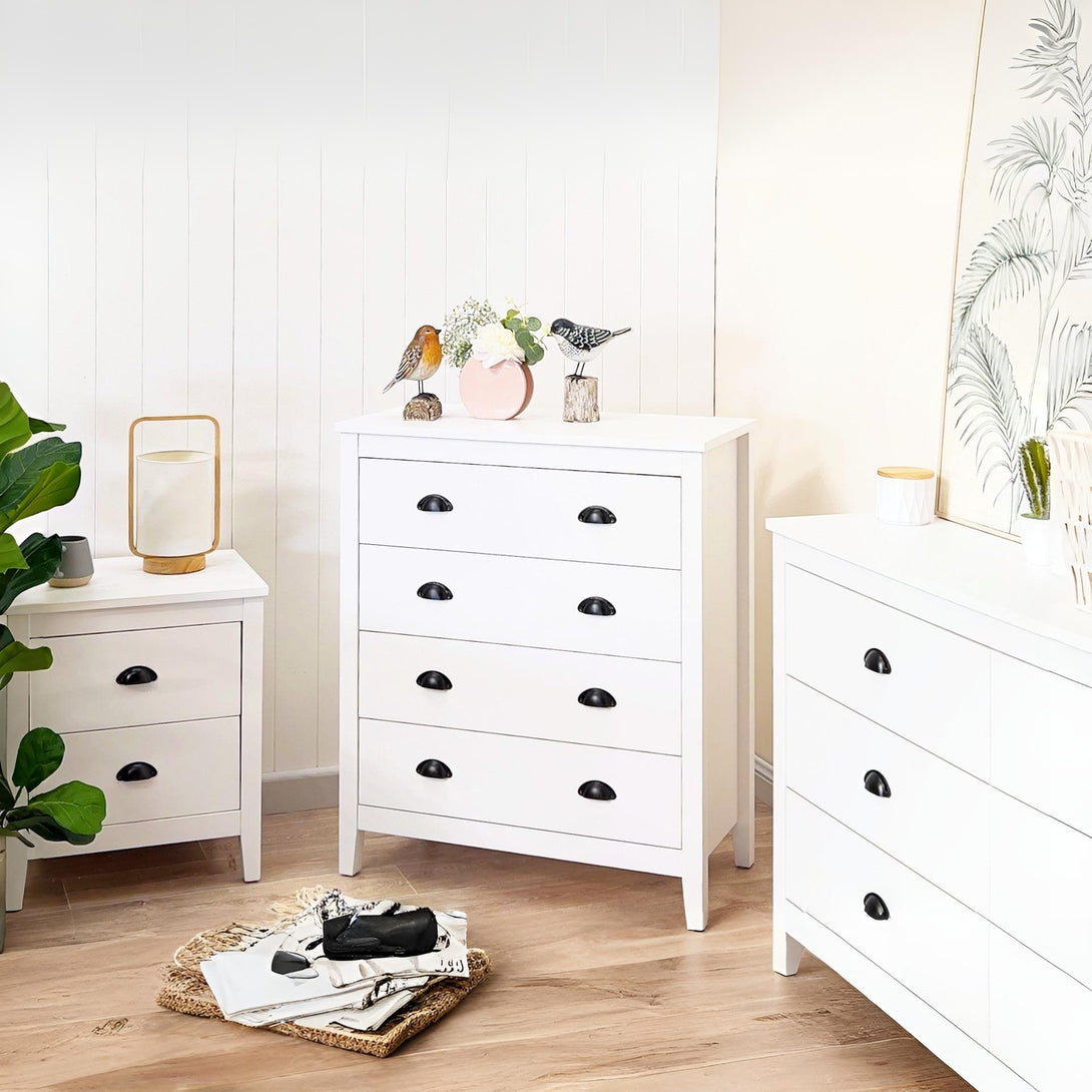 Congo 4 Drawers Tallboy - White