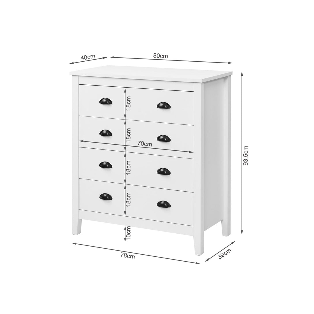 Congo 4 Drawers Tallboy - White