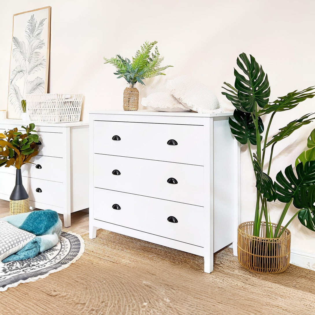 Congo 3 Drawers Tallboy - White