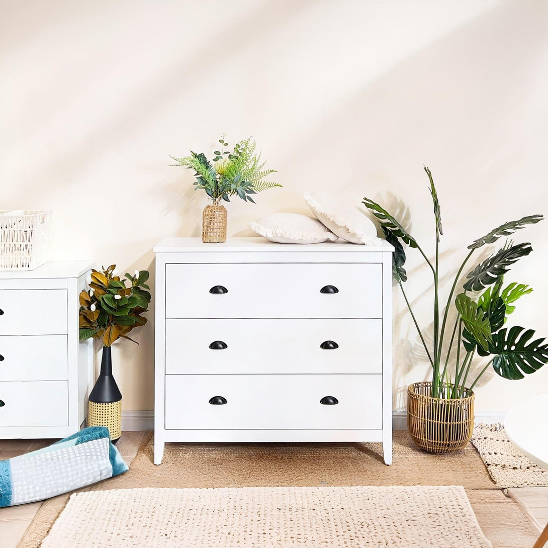 Congo 3 Drawers Tallboy - White