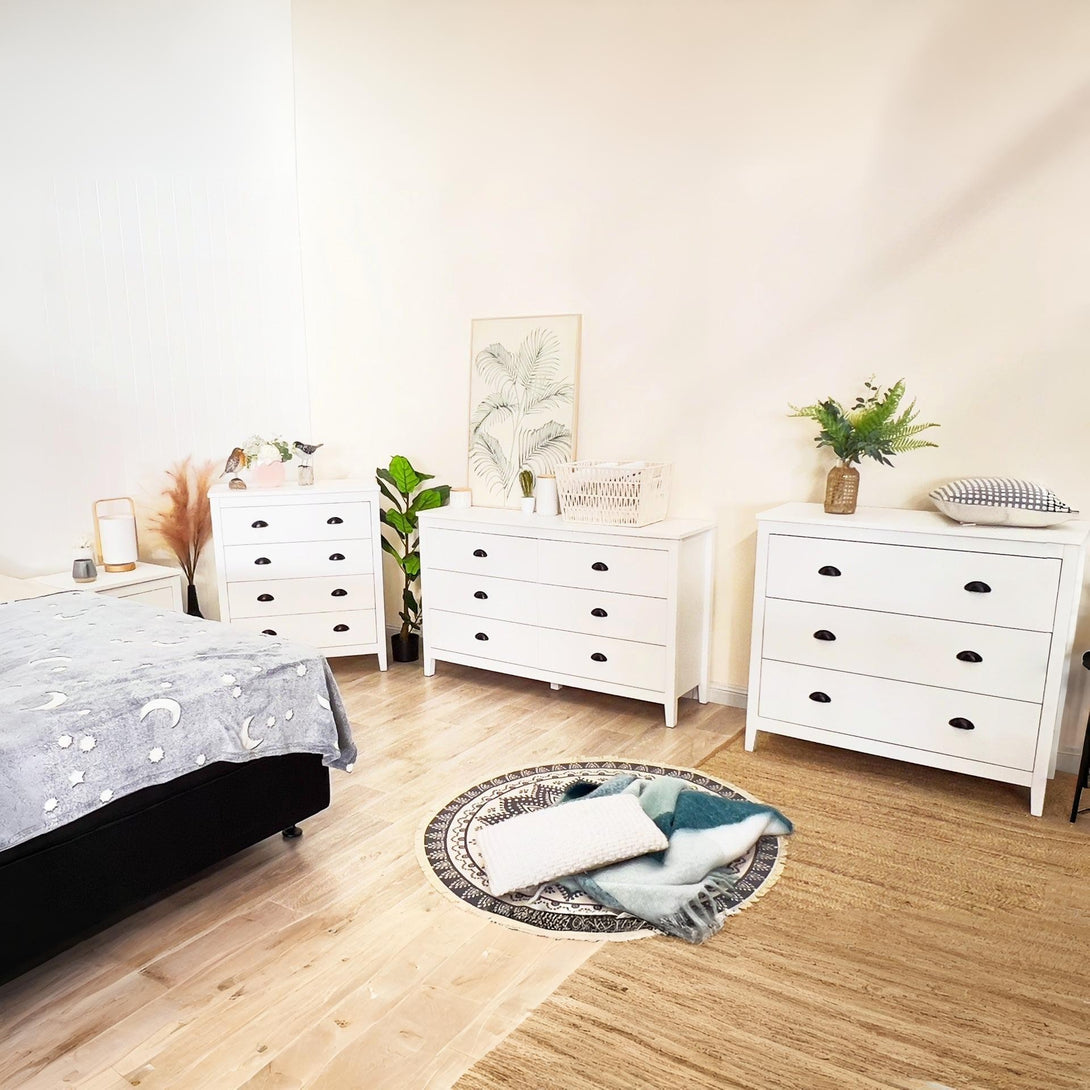 Congo 3 Drawers Tallboy - White