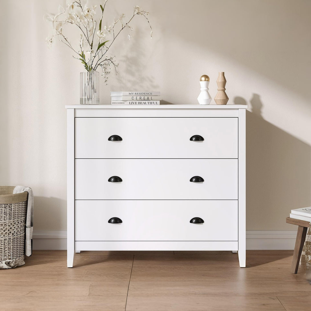 Congo 3 Drawers Tallboy - White