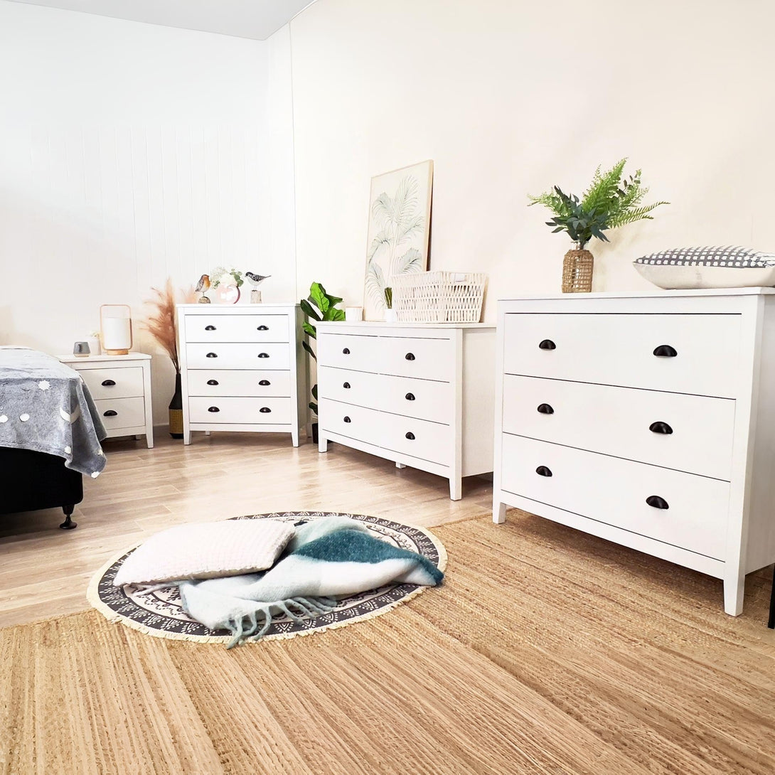 Congo 6 Drawers Low Boy - White