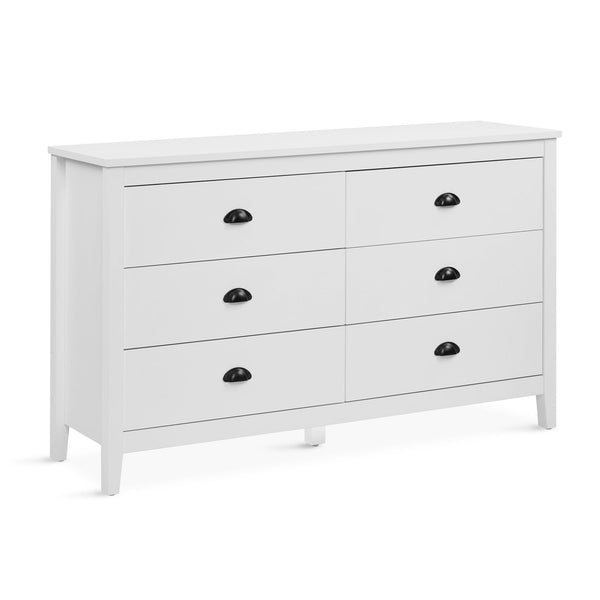 Congo 6 Drawers Low Boy - White