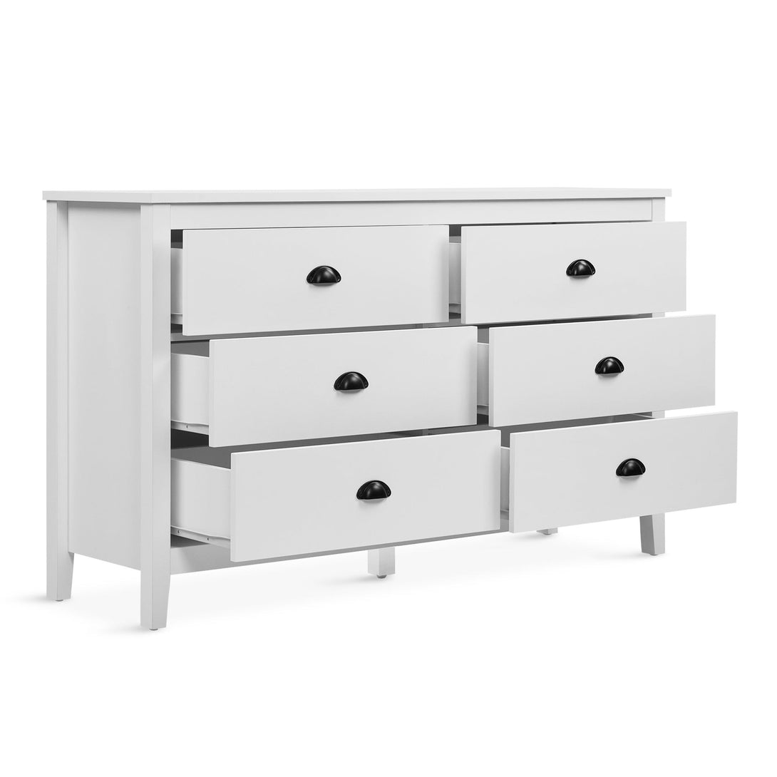 Congo 6 Drawers Low Boy - White