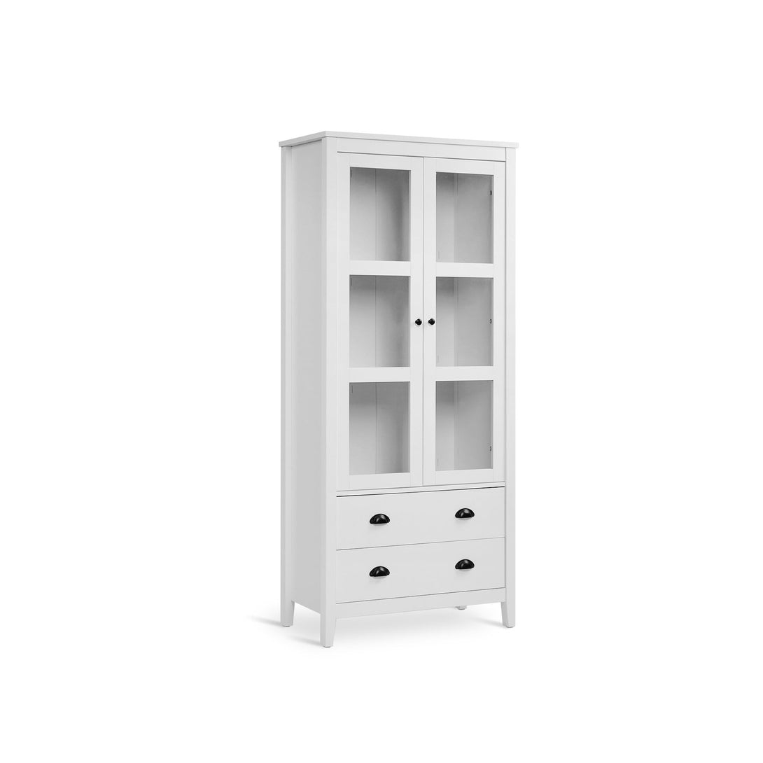 Congo Display Cabinet with 2 Drawer - White