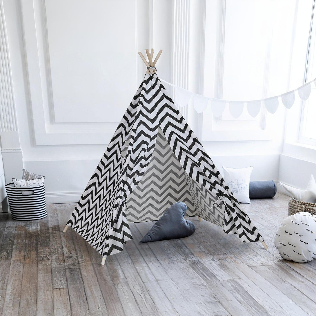 Leni Kids Teepee Kid Play Tent - Wavy Pattern