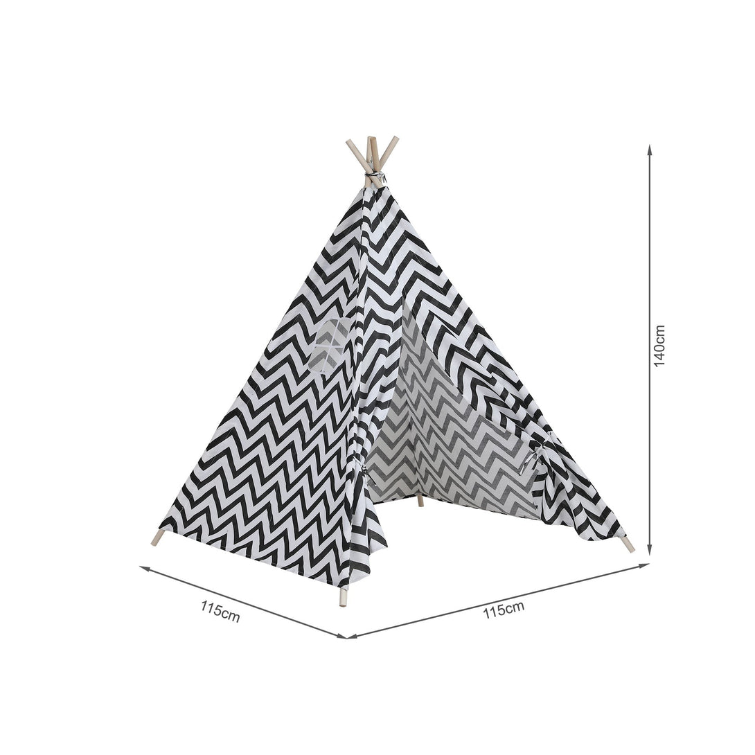 Leni Kids Teepee Kid Play Tent - Wavy Pattern