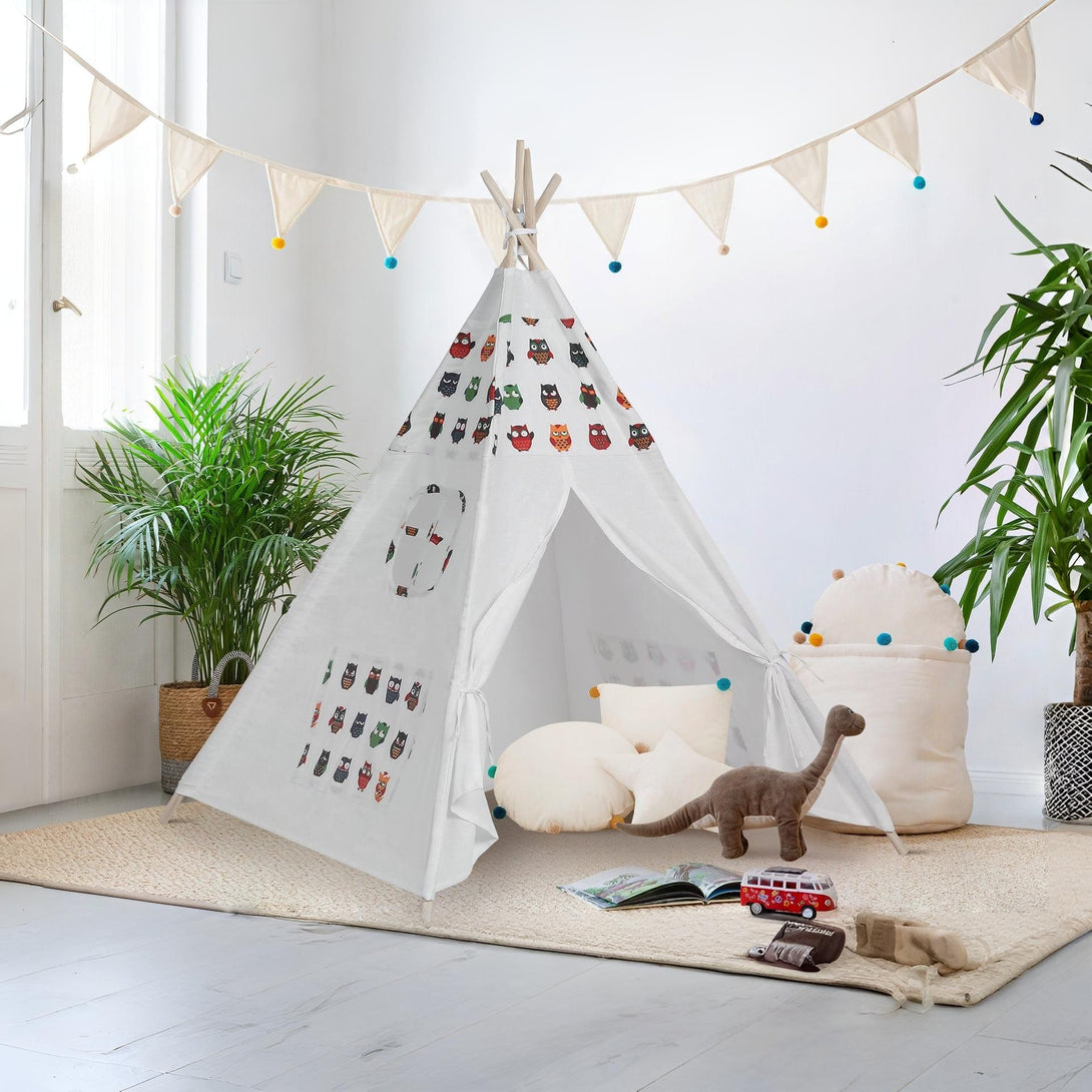 Leni Kids Teepee Kid Play Tent - Owl Pattern