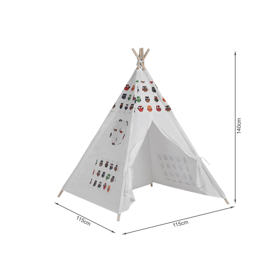Leni Kids Teepee Kid Play Tent - Owl Pattern