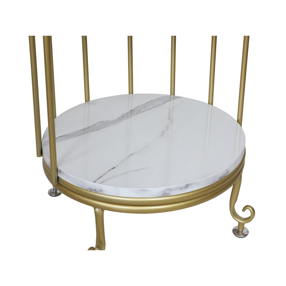 Alesa Birdcage 4 Tier Storage Shelf - Golden