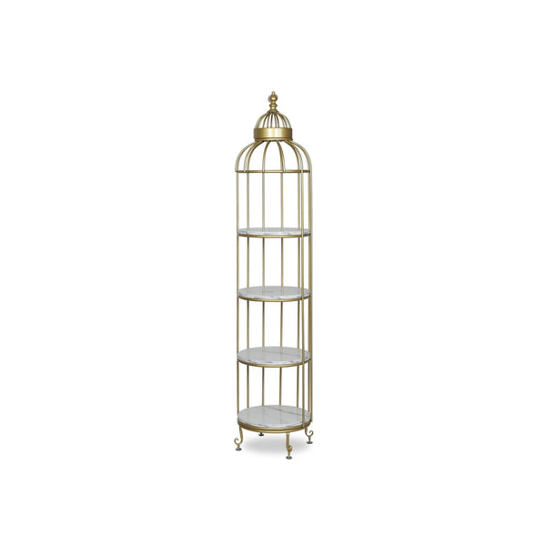Alesa Birdcage 4 Tier Storage Shelf - Golden