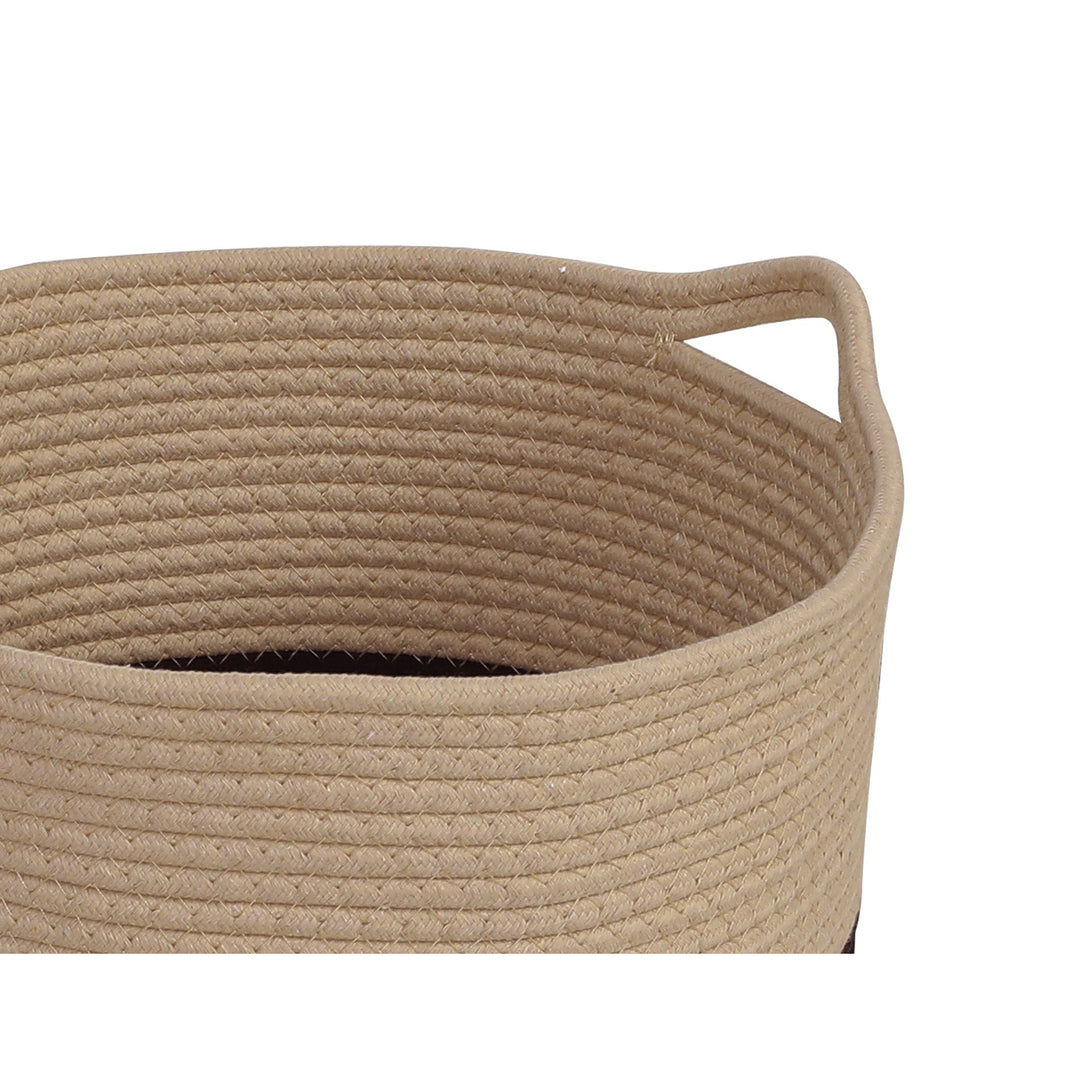 Cotton Rope Basket - Beige + Black