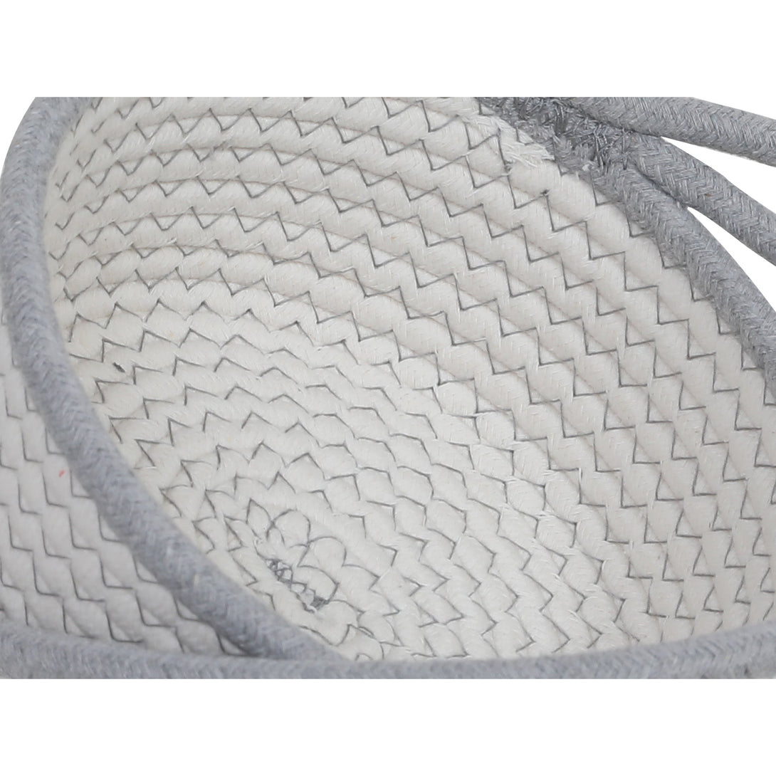 Cotton Rope Basket - Set of 2 - White + Grey