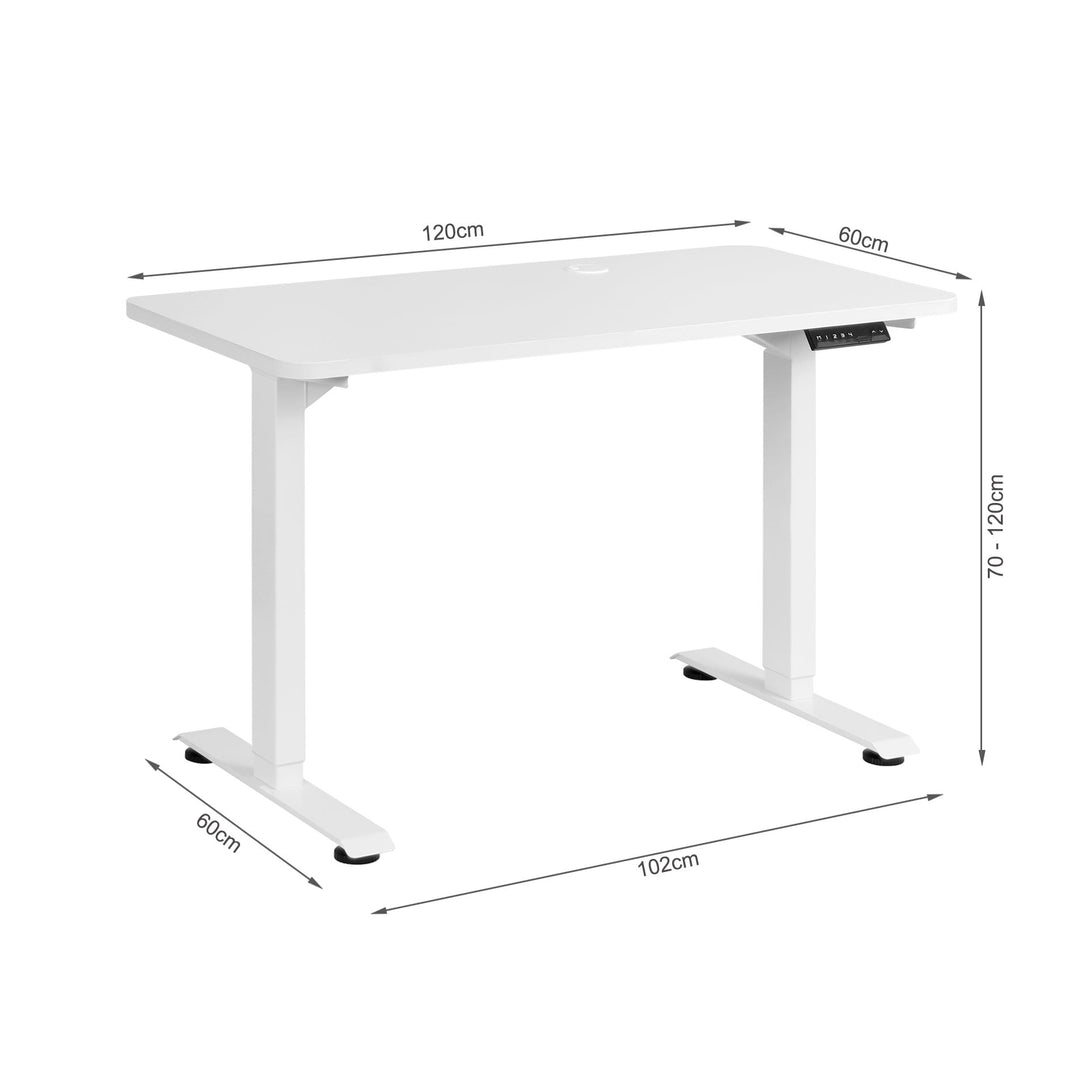 Bennie 120cm Dual Motor Electric Standing Desk - White