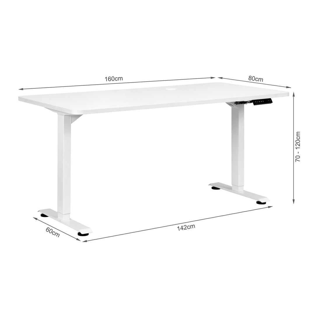 Bennie 160cm Dual Motor Electric Standing Desk - White