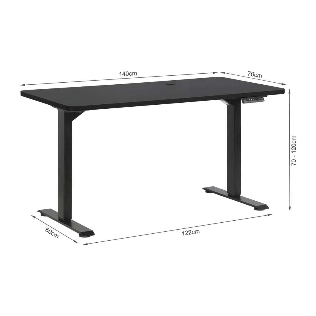 Bennie 140cm Dual Motor Electric Standing Desk - Black