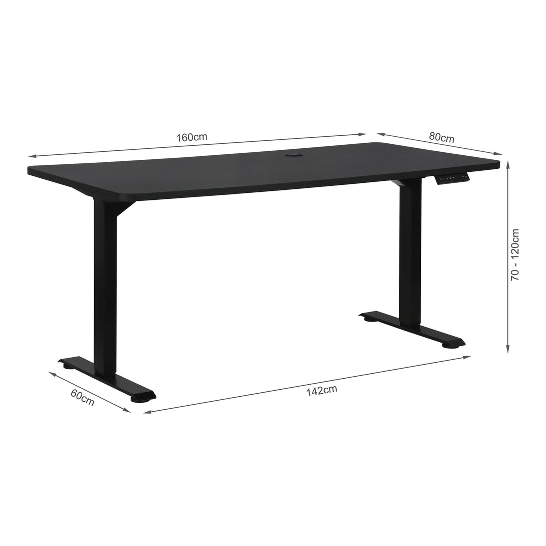 Bennie 160cm Dual Motor Electric Standing Desk - Black