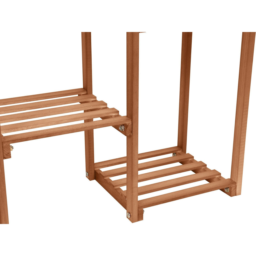 Saria Solid Wood Plant Stand - Brown