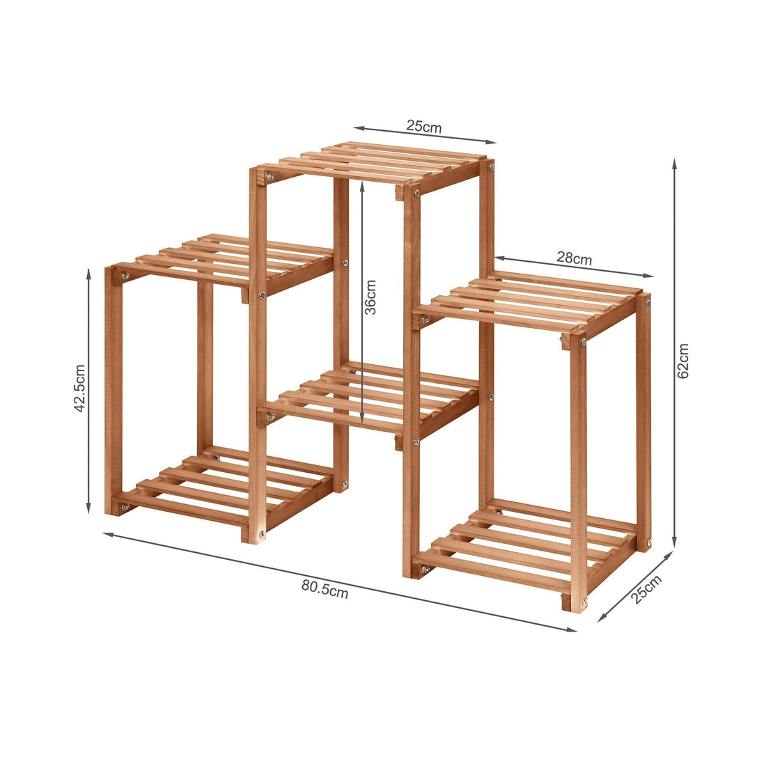 Saria Solid Wood Plant Stand - Brown