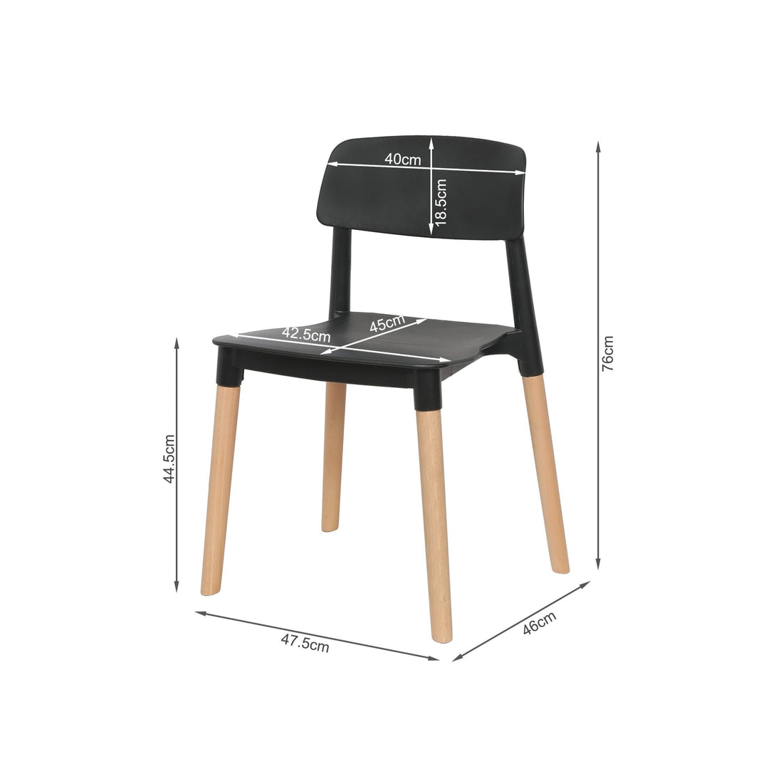 Fox Dining Chair - Set of 4 - Black