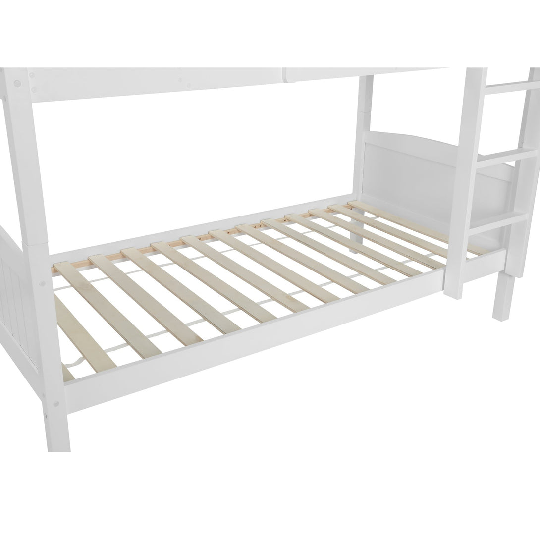 Annan Single Wooden Bunk Bed Frame - White