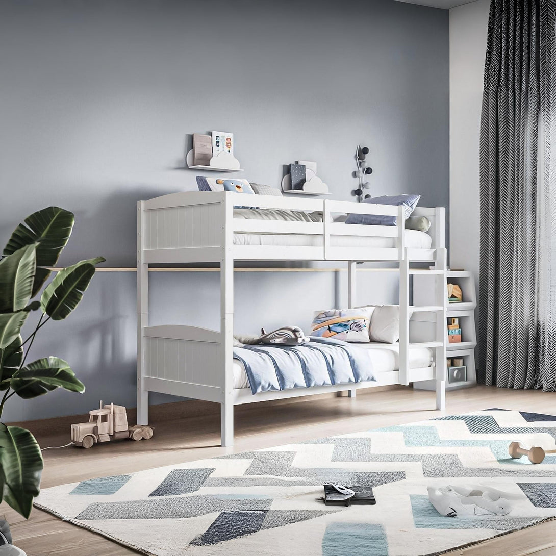 Annan Single Wooden Bunk Bed Frame - White