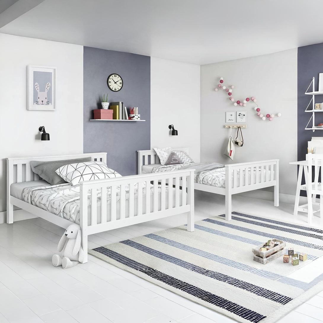 Dome Wooden Triple Bunk Bed - White
