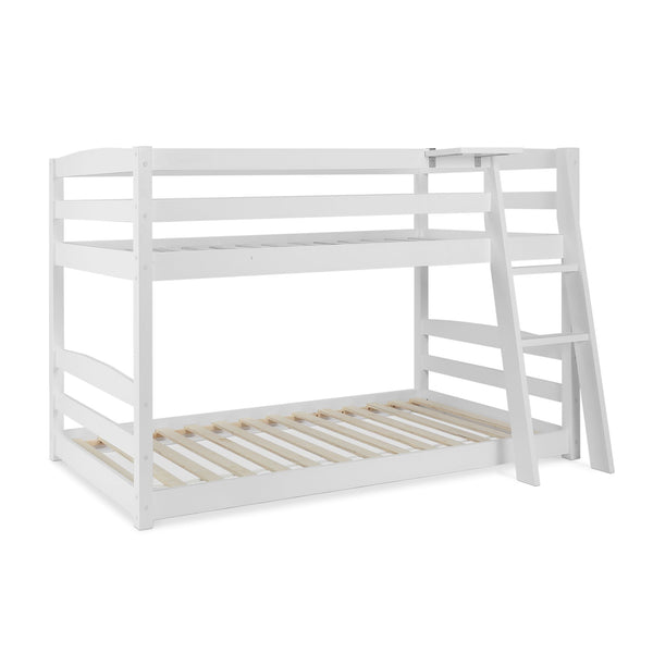 KINGA Single Wooden Bunk Bed Frame - WHITE (p1=0.109m3 - 24.5kg)(p2=0.066m3 - 19.1kg)(T=0.175m3 - 43.6kg)