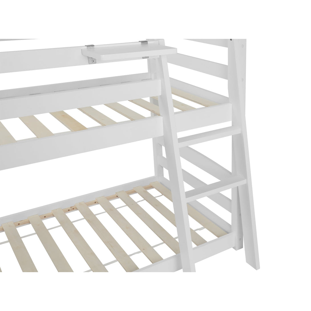 KINGA Single Wooden Bunk Bed Frame - WHITE (p1=0.109m3 - 24.5kg)(p2=0.066m3 - 19.1kg)(T=0.175m3 - 43.6kg)