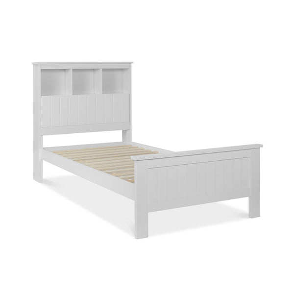 Jamie Single Wooden Bed Frame - White