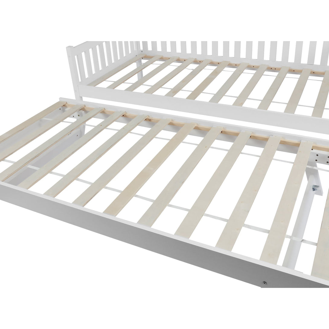 Herbert Single Wooden Trundle Bed Frame - White