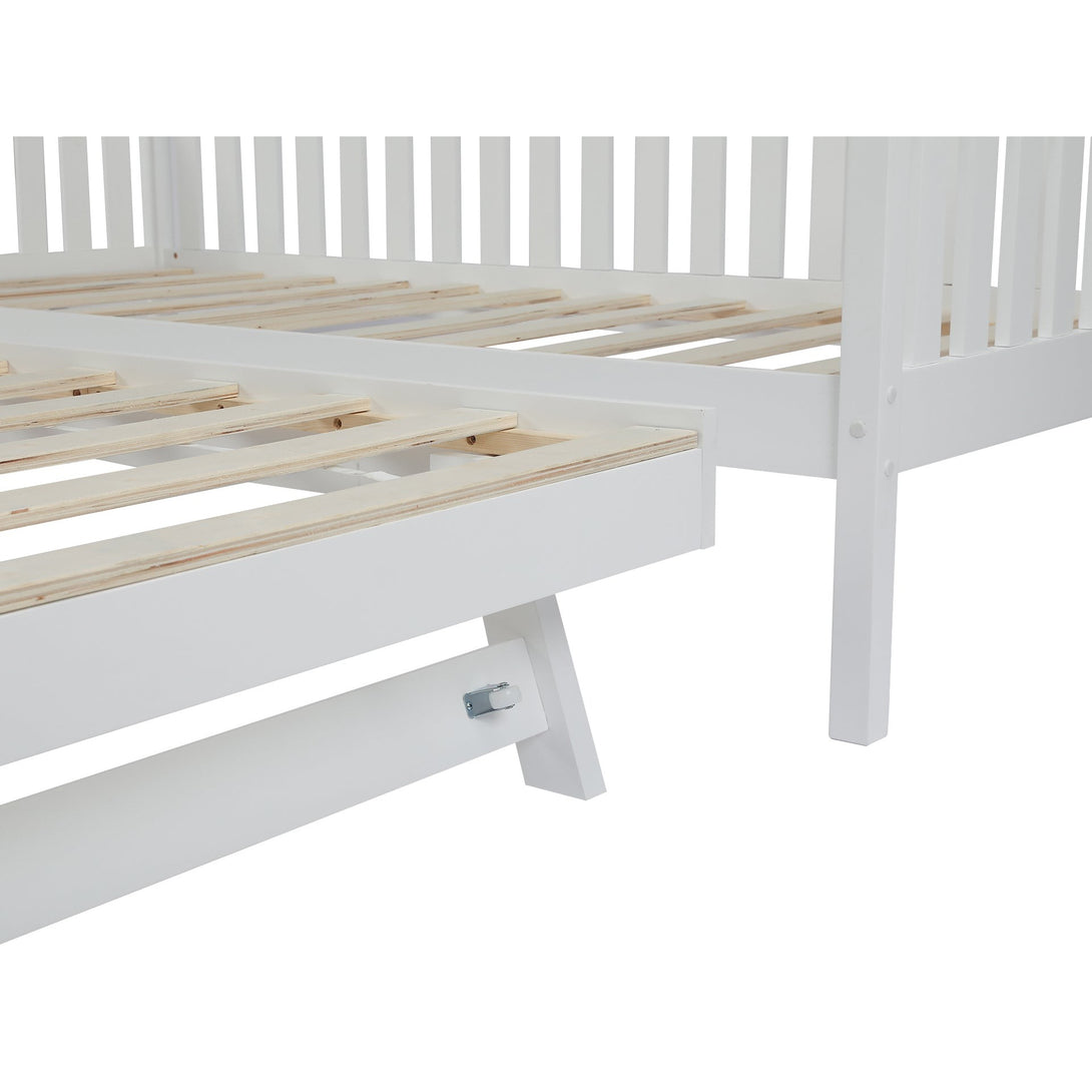 Herbert Single Wooden Trundle Bed Frame - White