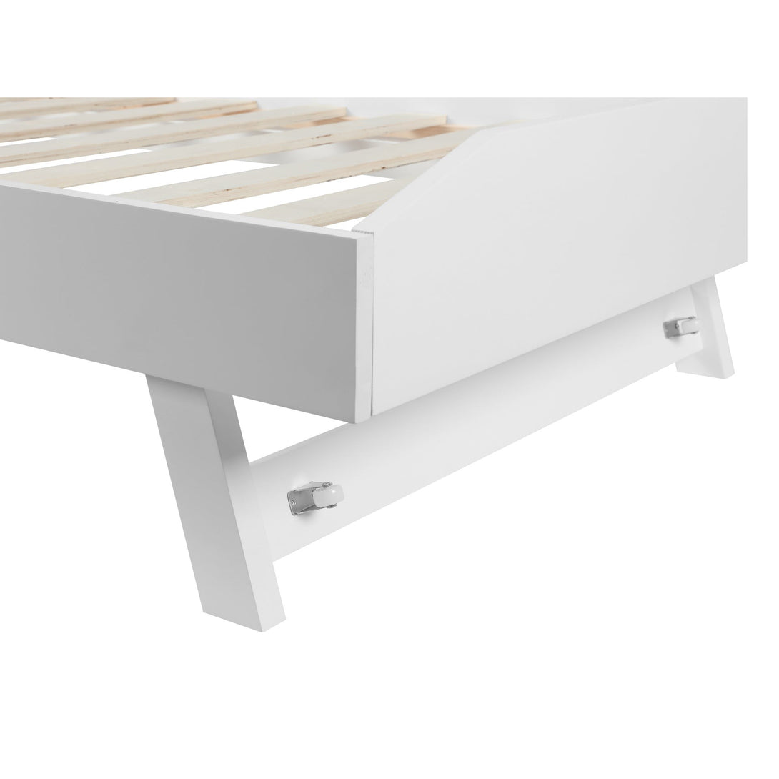 Hobson Single Wooden Trundle Bed Frame - White