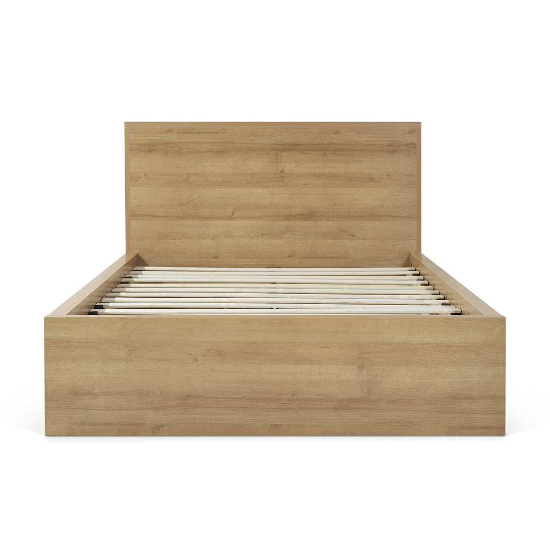Harris Double Wooden Bed Frame with Storage - Oak