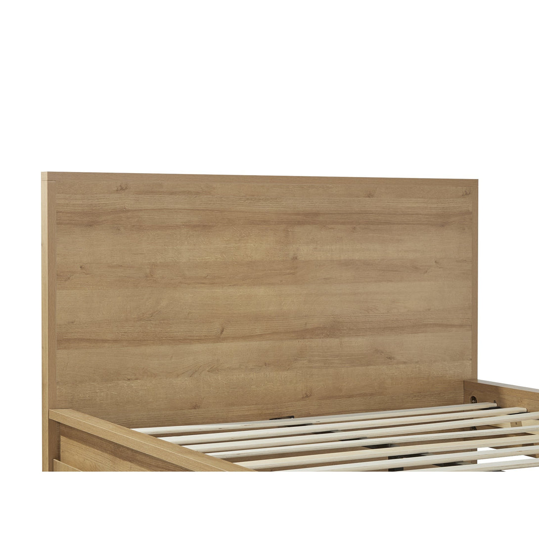 Harris Double Wooden Bed Frame with Storage - Oak