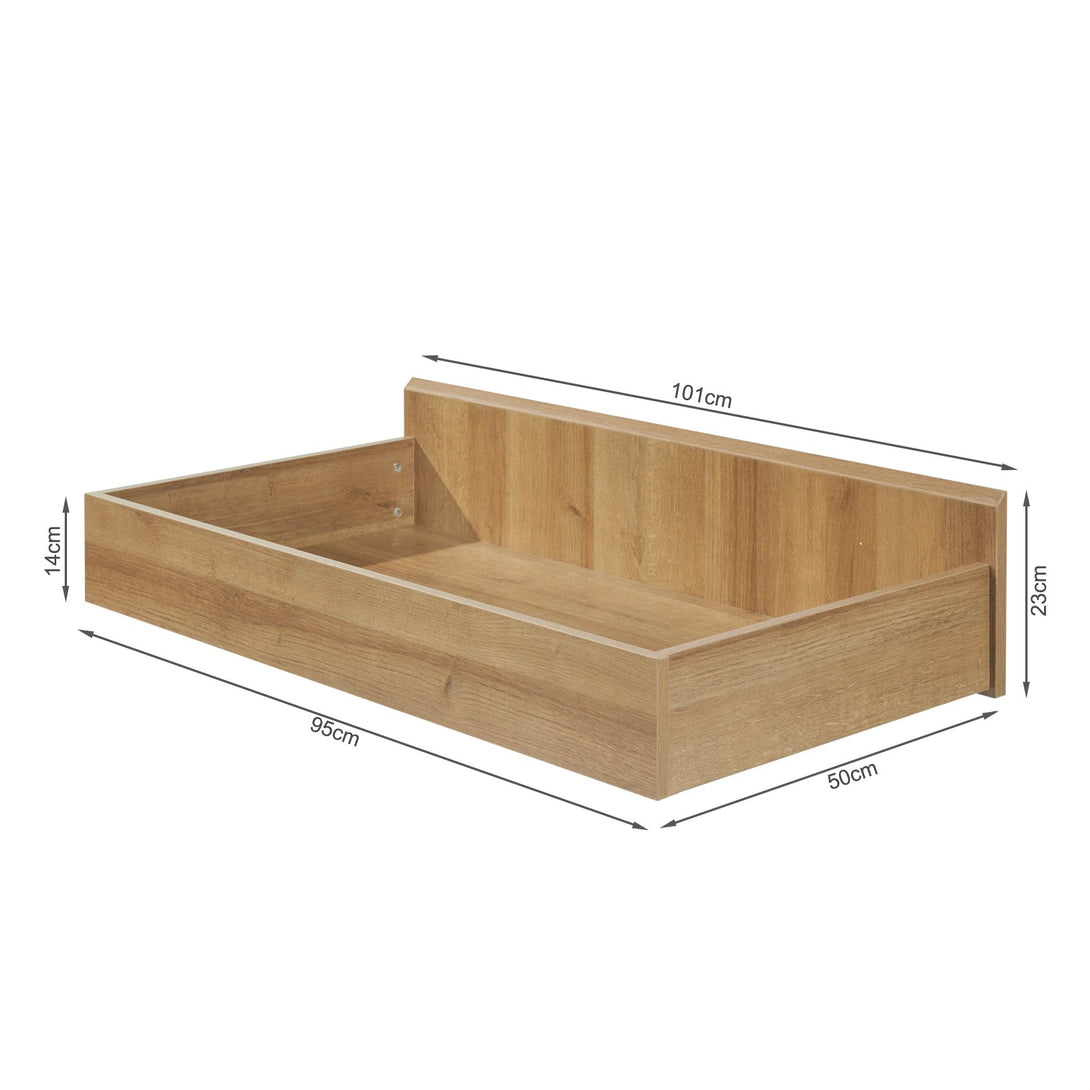 Harris King Bed Frame with Storage - Oak