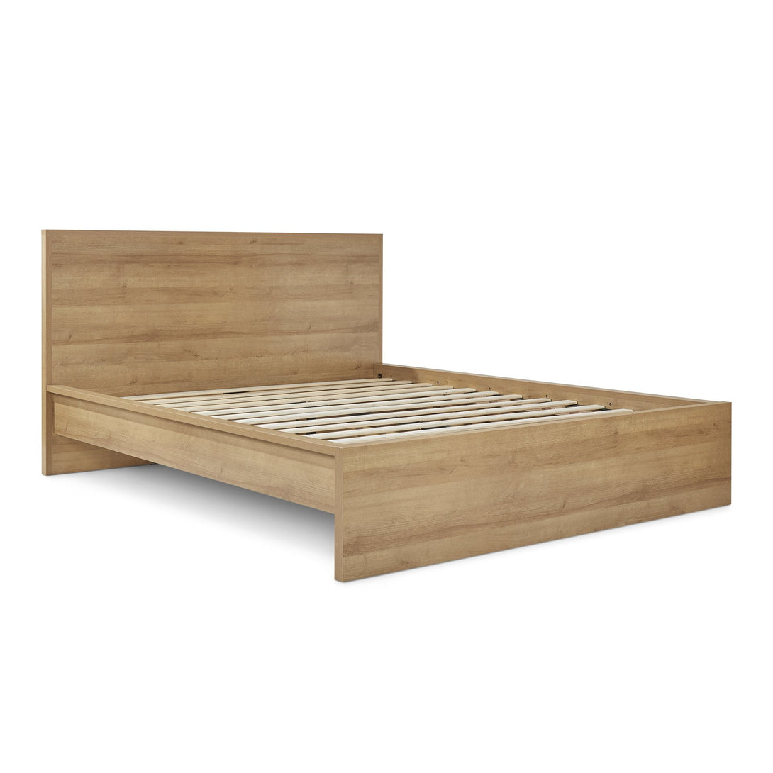 Harris King Bed Frame with Storage - Oak